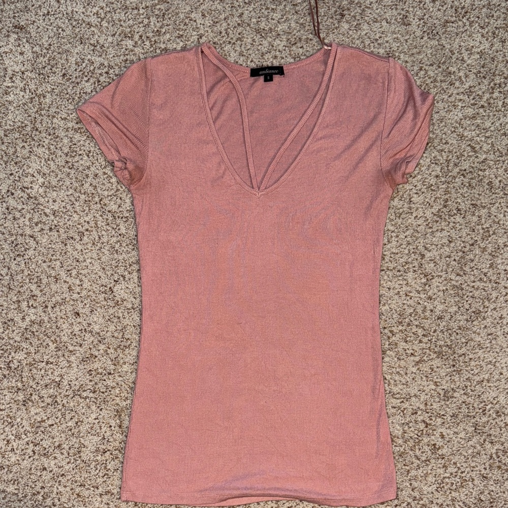 Ambiance Dusty Pink V-Neck Tee
